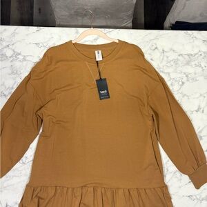 Smash + Tess Brown Long Sleeve Raglan Dress
